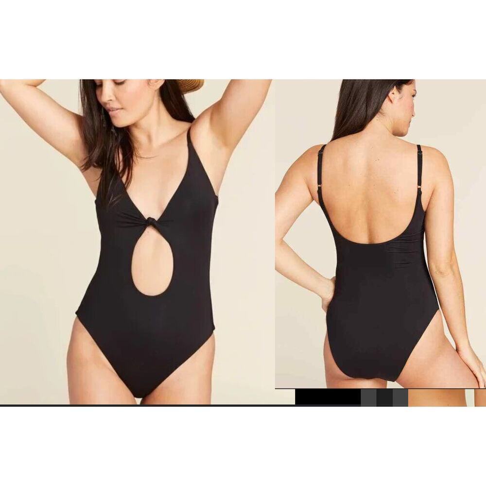 Andie Swim The Santorini‎ One Piece Swimsuit Flat Black size XXXL